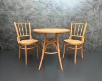 Sitzgruppe Thonet-Stil: 2 Stühle + runder Tisch Vintage - Bild 2