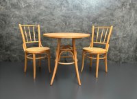 Sitzgruppe Thonet-Stil: 2 Stühle + runder Tisch Vintage - Bild 3