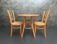 Sitzgruppe Thonet-Stil: 2 Stühle + runder Tisch Vintage - Bild 4