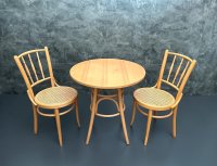 Sitzgruppe Thonet-Stil: 2 Stühle + runder Tisch Vintage - Bild 5
