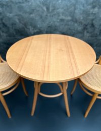 Sitzgruppe Thonet-Stil: 2 Stühle + runder Tisch Vintage - Bild 7