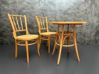 Sitzgruppe Thonet-Stil: 2 Stühle + runder Tisch Vintage - Bild 8