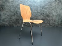 6 Stapelstühle Holz Chromgestell Gastro-Qualität - Bild 1