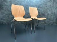 6 Stapelstühle Holz Chromgestell Gastro-Qualität - Bild 4