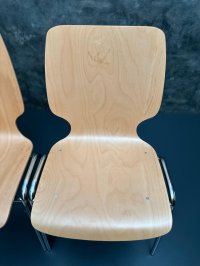 6 Stapelstühle Holz Chromgestell Gastro-Qualität - Bild 12