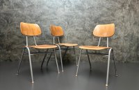 Vintage Stapelstühle Grau Metallgestell 46cm Sitzhöhe - Bild 5
