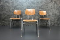 Vintage Stapelstühle Grau Metallgestell 46cm Sitzhöhe - Bild 9