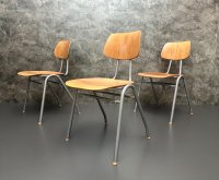 Vintage Stapelstühle Grau Metallgestell 46cm Sitzhöhe - Bild 19