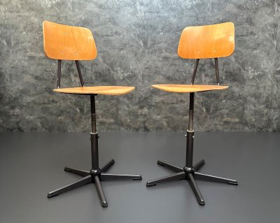 4x Werkstattstühle Vintage Industrie – Sitzhöhe 57,5 cm