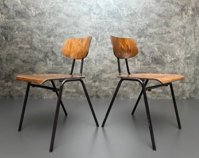 Stapelstühle Vintage Stahlrohr Schwarz 12 Stk