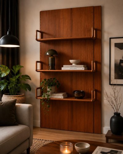 Cado Poul Cadovius Wandregal 3× Regalbrett Teak Dyrlund 90 cm