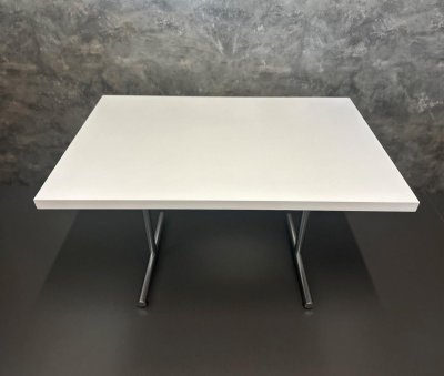 Gastro Bistro Tisch 120x80 cm verchromt lichtgrau
