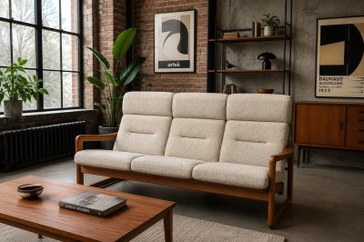 Dänisches 3er Sofa Teak Holstebro 1970er Vintage