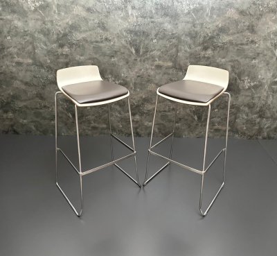 Stapelbare Barhocker Braun Kunstleder 6 Stk. Gastro