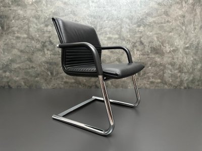 Wilkhahn Vintage Freischwinger Leder Bürostuhl